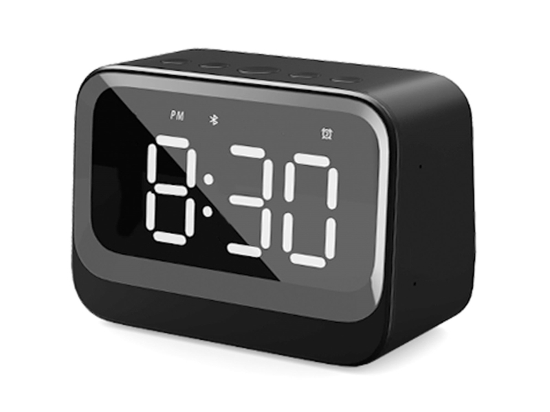 Bluetooth-vækkeur med højttaler – sort, dobbelt alarm