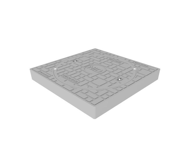 Karm/dæksel 600mm firk.fast, 12,5 T grå