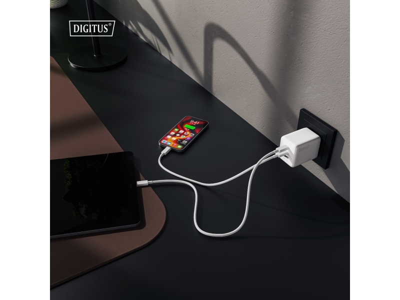 Digitus Usb-Ladegerät Gan 100W 2X Usb-C 1X Usb-A Weiß (Da-10304)