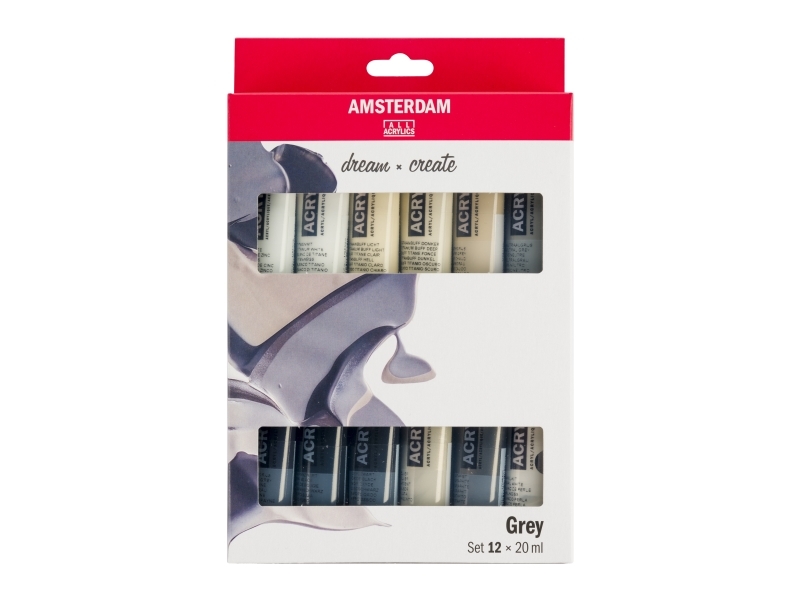 Amsterdam Standard Series akryylimaali harmaa setti | 12 x x