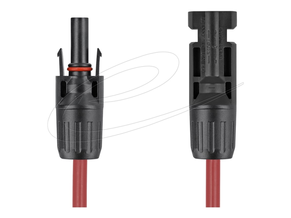 Delock - Solar cable - DL4 (hane) till DL4 (hona) - 1000 V - 3 m - snäpp-in - röd | Solceller | GameStuff