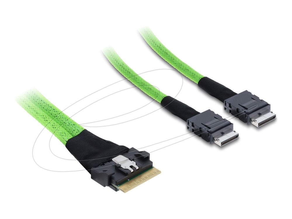 Delock - Sas Internt Kabel - 8I Slim Sas (Sff-8654) (Han) Til 4I Oculink (Sff-8611) (Han) - 50 Cm