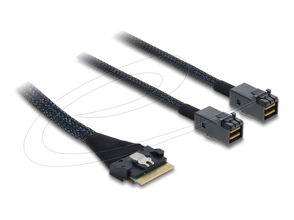 Delock - Sas Internt Kabel - 8I Slim Sas (Sff-8654) (Han) Til Mini Sas Hd (Sff-8643) (Han) - 50 Cm