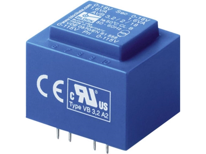 Block AVB 1,5/2/8 Utskriftstransformator 2 x 115 V 2 x 8 V/AC 1,50 VA 93 mA | Hobby - Modelljärnväg - Elektronik | GameStuff
