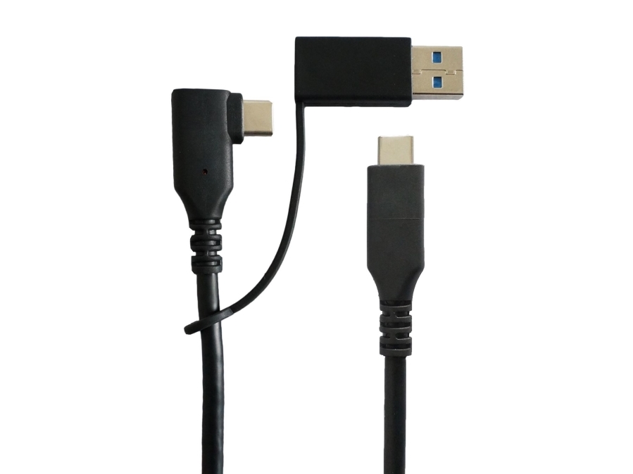 Usb Microconnect Usb-A + Usb-C - Usb-C Kabel 1 M Sort (Usb3.0, C-Han Vinklet Og A)