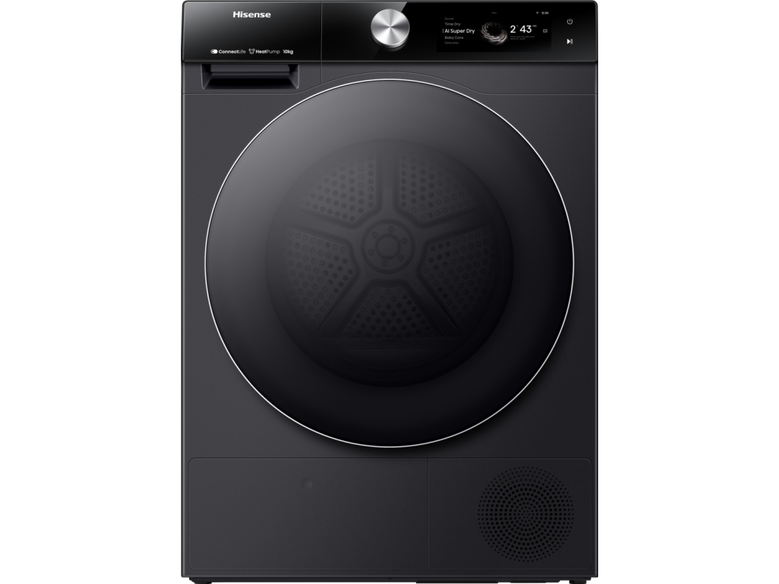 Hisense DH7S107BB, Fristående, Frontmatad, Värmepump, Svart, Knappar, Rotations-, Röra, Höger | Vitvaror - Tvätt & torkning - Torktumlare | GameStuff