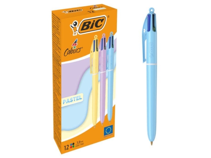BIC 4 Colours, Monivärinen, 12 kpl, Keskikokoinen