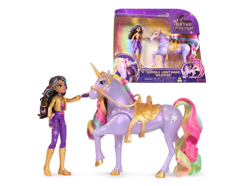 Unicorn Academy - Sophia Und Licht-Magie Wildstar Set, Ca. 12 Cm Originalfiguren Zur Netflix Serie, Mit Mähne, Schweif Sowie Magischer Leuchtfunktion