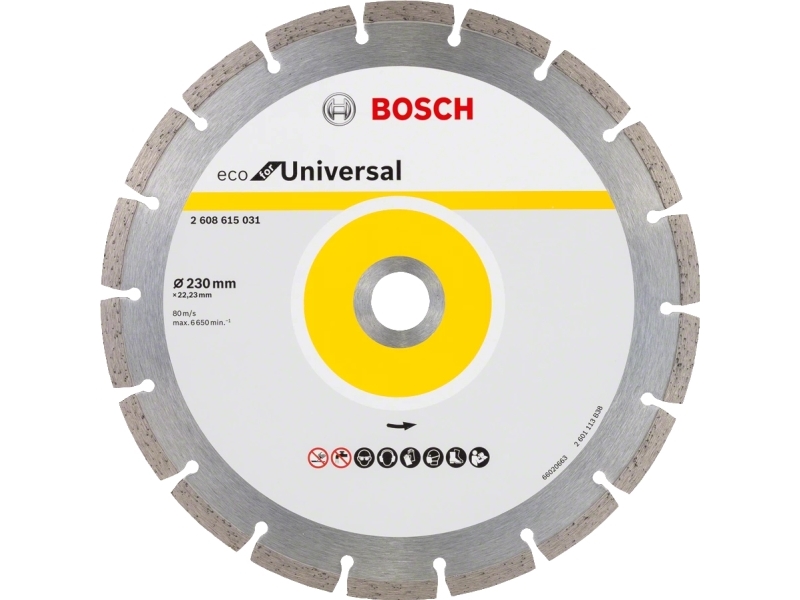 Bosch 2 608 615 031, Tørskæring, Mursten, Beton, Sten, Flise, 2,22 cm, 23 cm, 2,6 mm, 1 stk