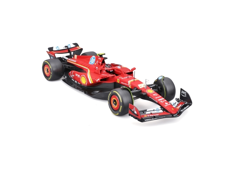 BBURAGO Ferrari SF-24 #55 (Sainz), Urheiluauton pienoismalli, Esikoottu, 1:18, Ferrari F1 SF-24, Ei sukupuolirajoitusta, Metalli, Muovi