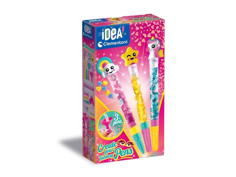 Clementoni - Idea - Create Your Pens - Fantasy - 3 Penne