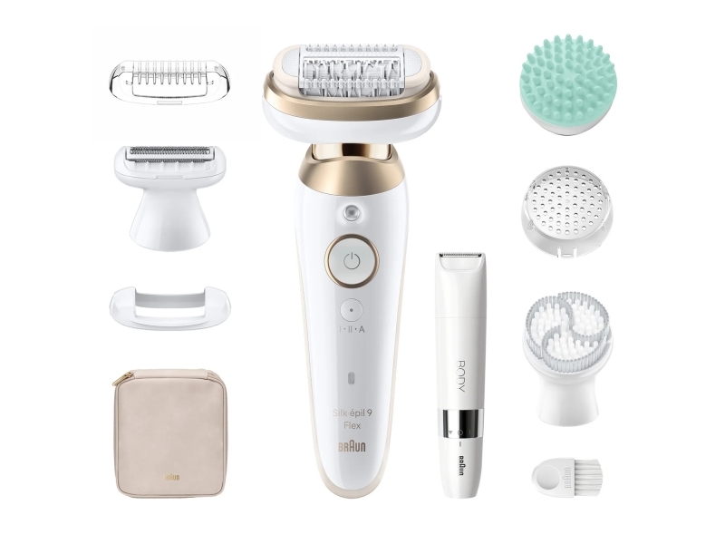 Ses9-481 Braun Silk-Épil 9 Flex Skinspa 3D Epilator + Bs1000 Kompakt Kropshårstrimmer
