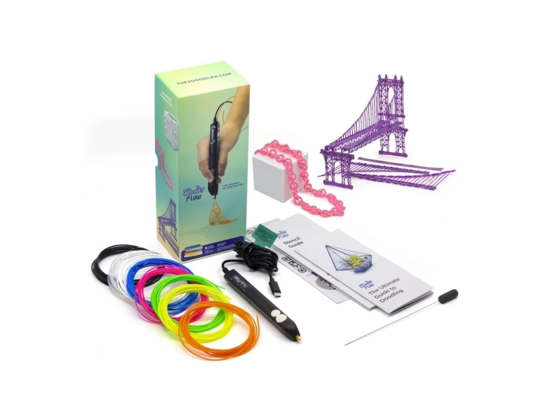 3Doodler FLOW, ABS, Joustava polyesteri (FPE), Polymaitohappo (PLA), Puukuitu, 2,2 mm, Fused Filament Fabrication (FFF), 1,75 mm, 240 °C, 1,5 min