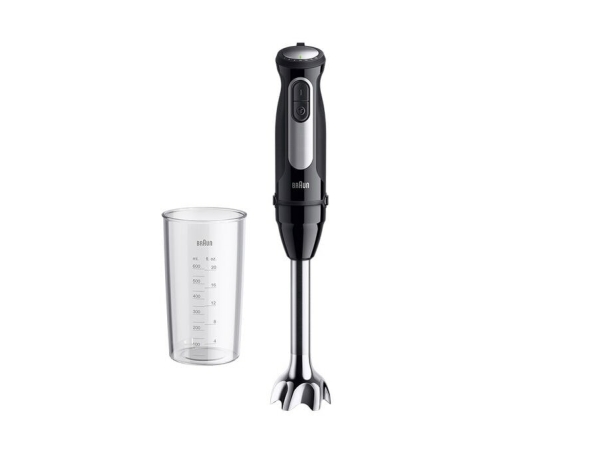 Braun Multiquick 5 Pro, Nedsænkning Blender, 0,6 L, 1,2 M, 1000 W, Sort, Sølv