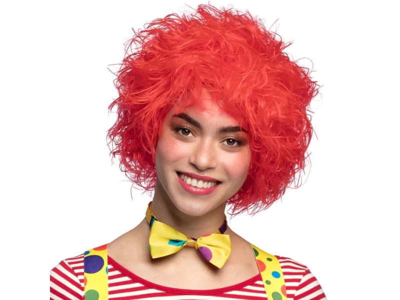 Rød Frizzy Paryk