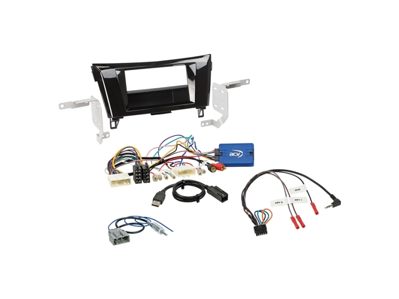 2-DIN kit m/lomme Nissan Qashqai/X-Trail ratbetj.