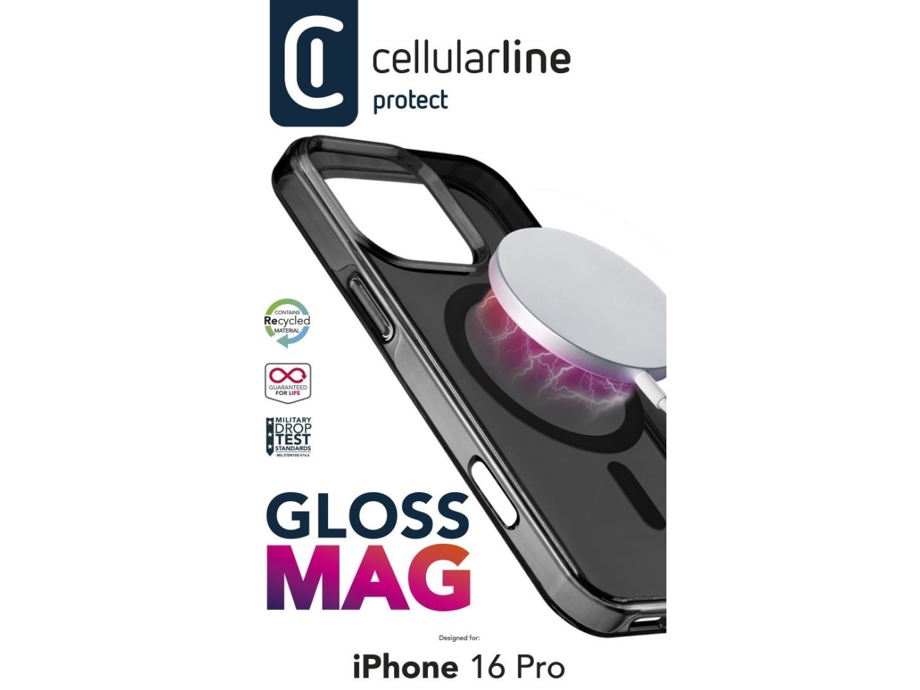 Cellularline 8018080482854, Cover, Apple, Iphone 16 Pro, 16 Cm (6.3"), Sort