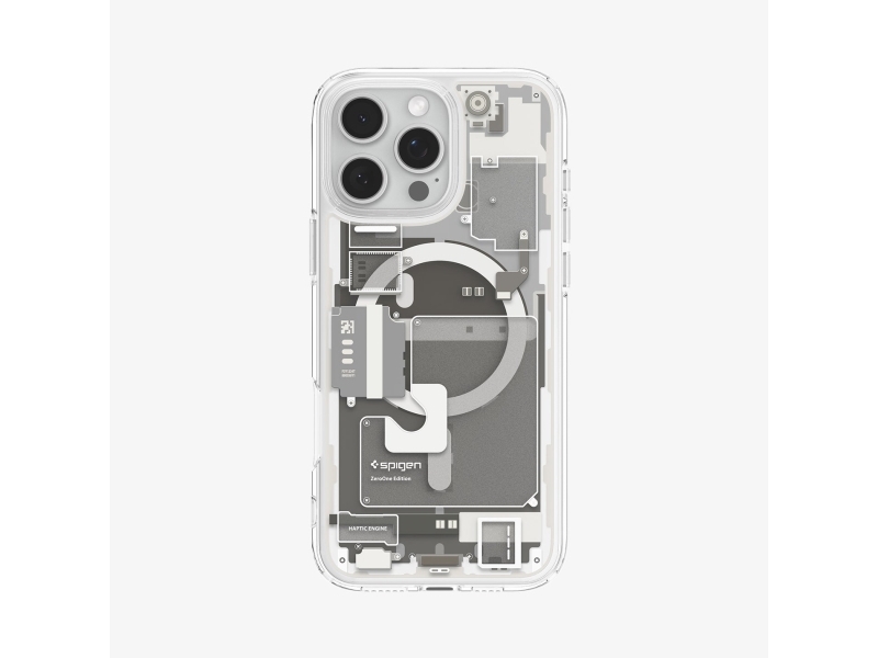 Spigen Ultra Hybrid Zero One (Magfit), Cover, Apple, Iphone 16 Pro Max, 17,5 Cm (6.9"), Titan, Transparent, Weiß