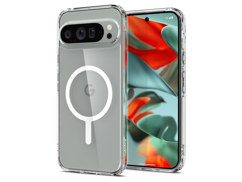 Spigen Ultra Hybrid Onetap Metal Ring, Cover, Google, Google Pixel 9 Pro Xl (2024), 17,3 Cm (6.8"), Transparent, Hvid