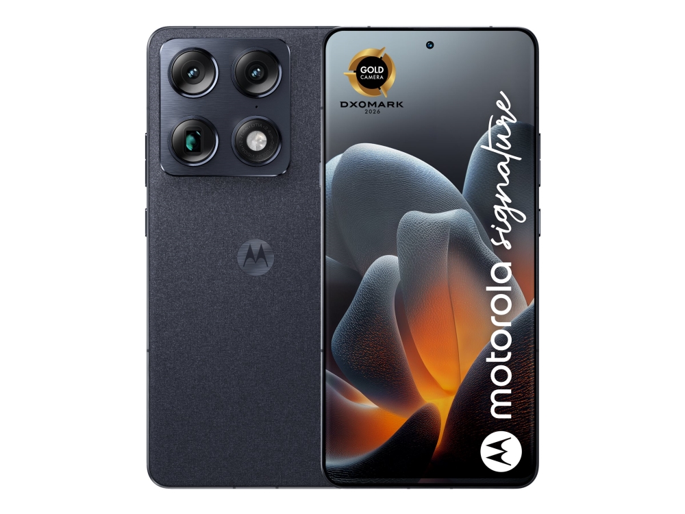 Motorola signature - 5G smartphone - dual-SIM - RAM 16 GB / Intern hukommelse 512 GB - OLED-skærm - 6.78 - 2780 x 1264 pixels (165 Hz) - 3x bagkamera 50 MP, 50 MP, 50 MP - front camera 50 MP - pantone carbon