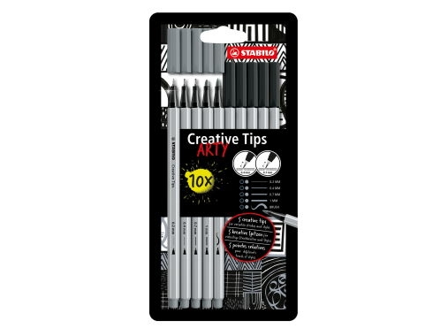 Stabilo Creative Tips, 2 Farben, Schwarz, Hellgrau, 0,2 Mm, 1 Mm, Schwarz, Grau, Tinte Auf Wasserbasis