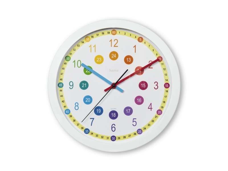 Hama 00222203, Seinä, Analoginen kello, Ympyrä, Monivärinen, Muovi, Lasi