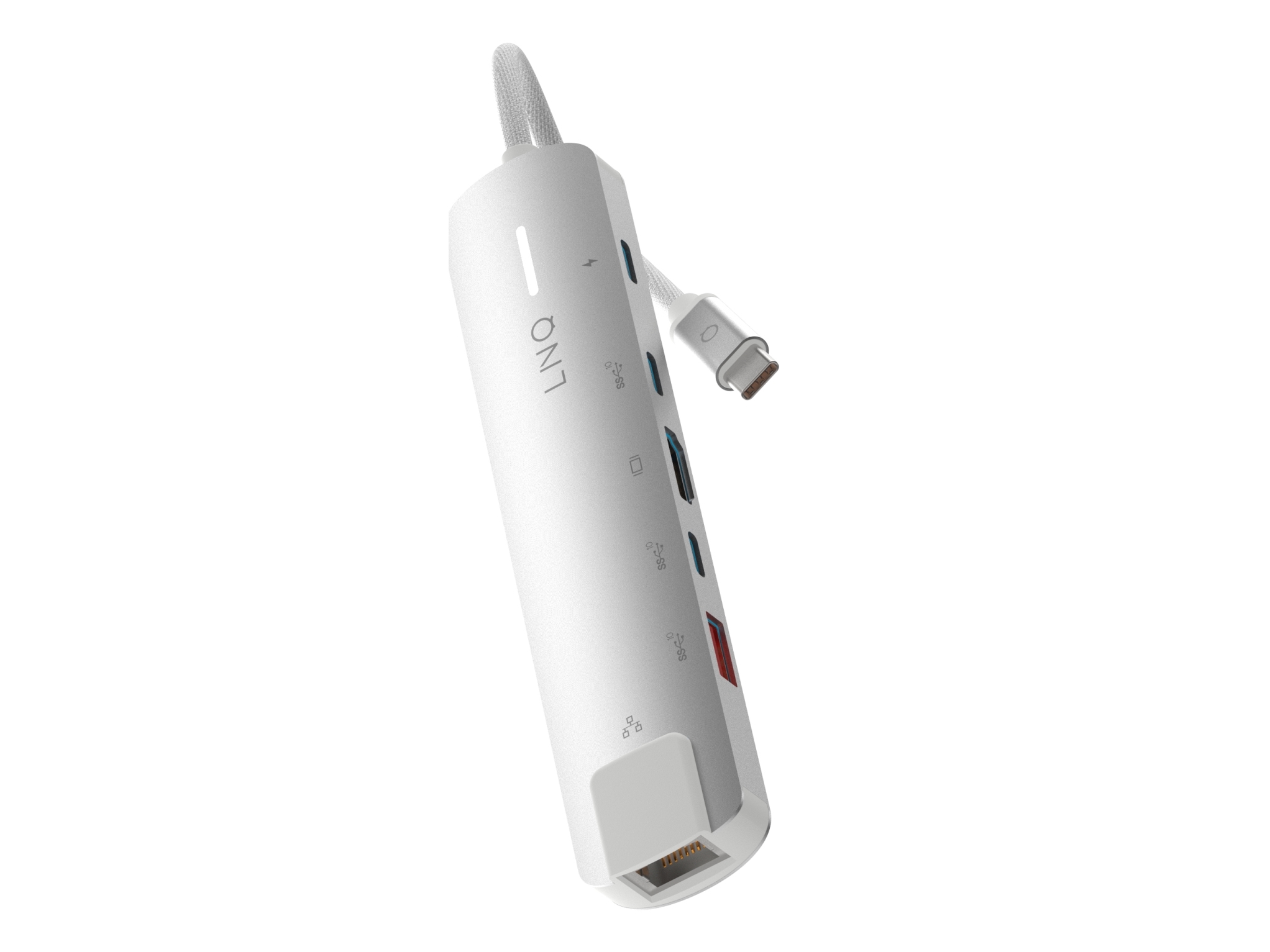 Linq Lq49061, Ledningsført, Usb 3.2 Gen 2 (3.1 Gen 2) Type-C, 140 W, 10,100,1000,2500 Mbit/S, Grå, Hvid, 4K Ultra Hd