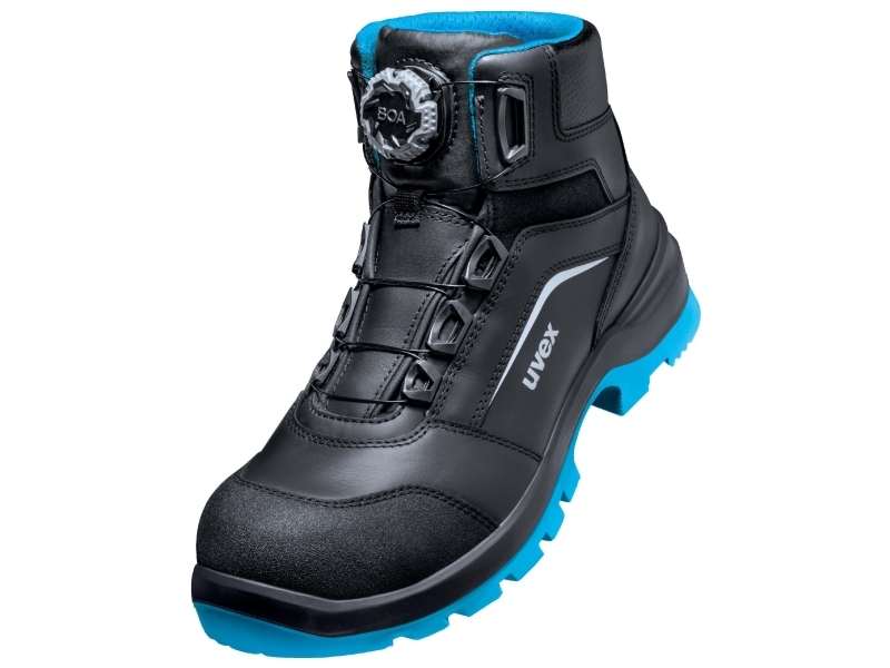 Uvex Xenova Boa S1p, Unisex, Erwachsener, Sicherheitsstiefel, Schwarz, Blau, Esd, S1p, Speed-Schnürsenkel