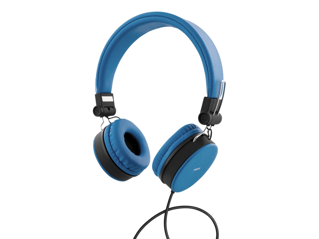 Streetz Hovedtelefoner Med Mikrofon, Foldbare, 1-Knap, 1,5M, Blå, Ledningsført, 20 - 20000 Hz, Opkald/Musik, Headset, Sort, Blå