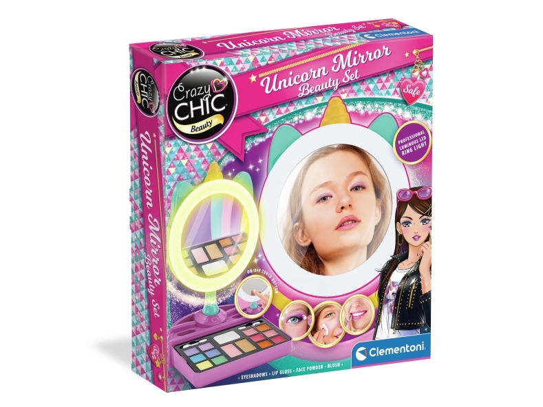 Clementoni Veidrožio ir kosmetikos rinkinys Clementoni Crazy Chic Unicorn