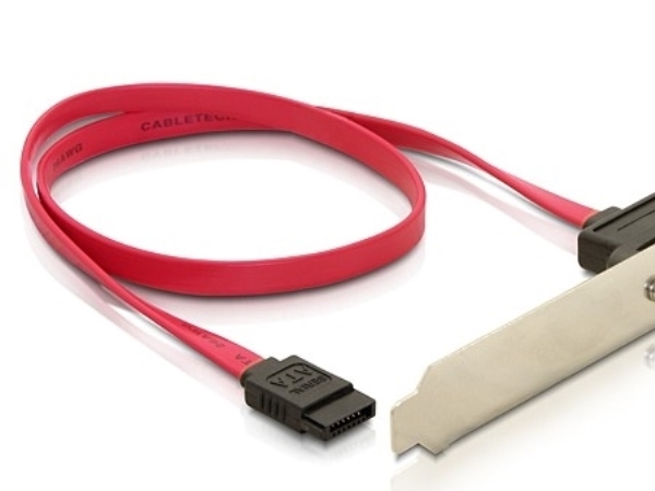 Delock Slotbracket 1X Esata Port External, 0,5 M, Esata, Rød