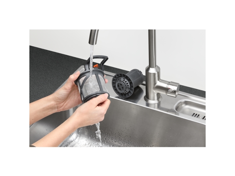 AEG FSE73407P, Fuldt indbygget, Slimline (45 cm), Rustfrit stål, LED, Kurv, 9 kuverter