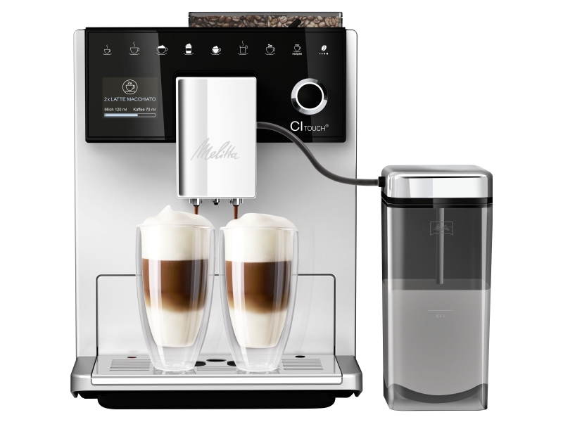 Melitta Ci Touch, Espressomaschine, 1,8 L, Kaffeebohnen, Eingebautes Mahlwerk, 1400 W, Silber