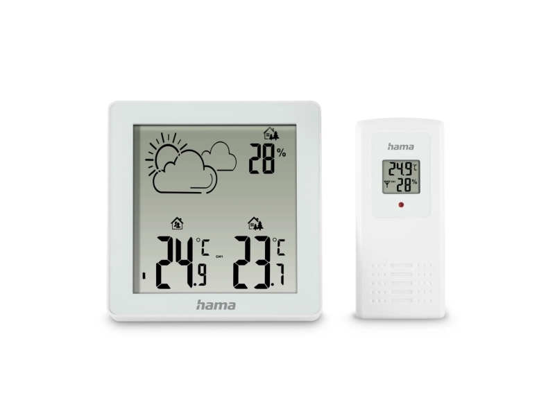 Hama Zakynthos, Hvid, Indendørs Hygrometer, Indendørs Termometer, Udendørs Hygrometer, Udendørs Termometer, Hygrometer, Termometer, Hygrometer, Termo