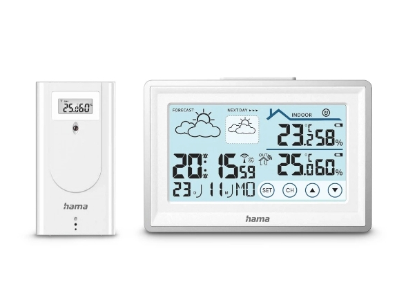 Hama 00222228, Weiß, Innen-Hygrometer, Innen-Thermometer, Außen-Hygrometer, Außen-Thermometer, Hygrometer, Hygrometer, Hygrometer, Thermometer, Therm