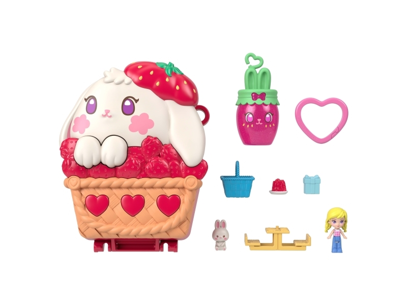Polly Pocket Core Compact Strawberry Bunny Basket