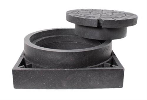 Lauridsen karm/dksel, vendbar, genbrugsplast, 315 mm, 1,5 ton