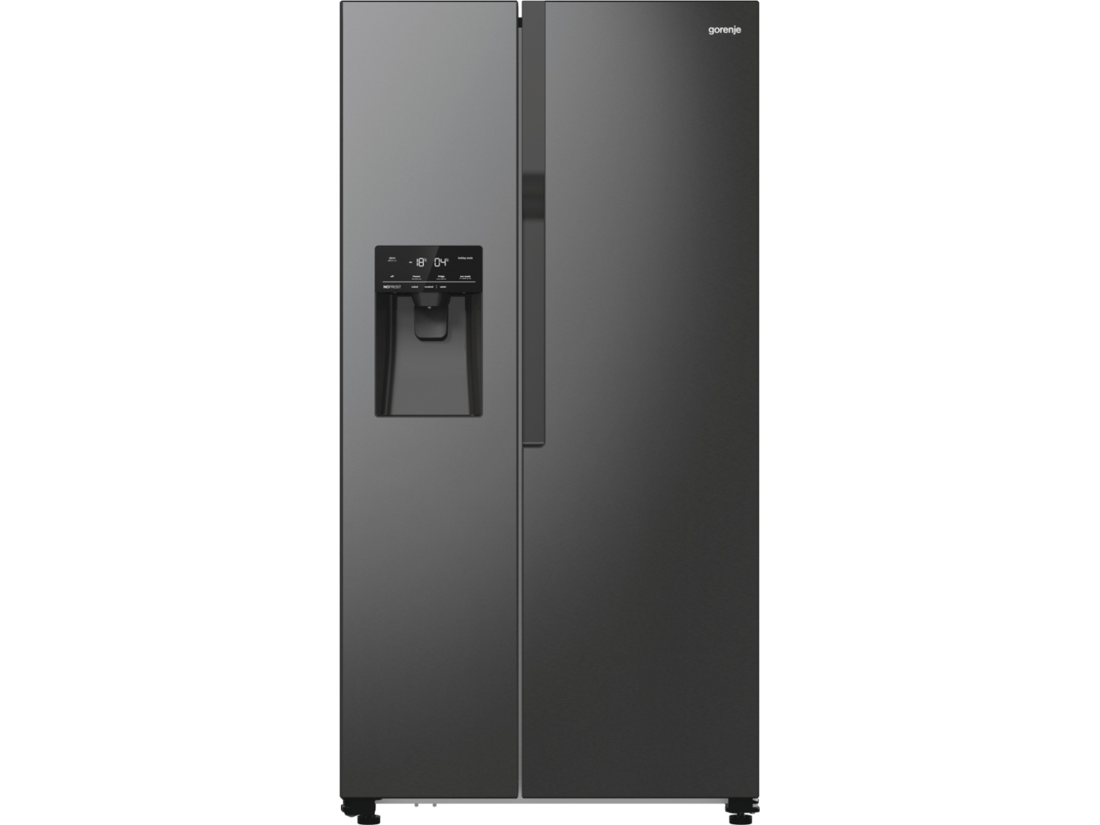 Gorenje Side by side NRR9185ESBXL H247B, Fritstående, Amerikansk dør, Sort, Rustfrit stål, 2 dør(e), LED, På døren