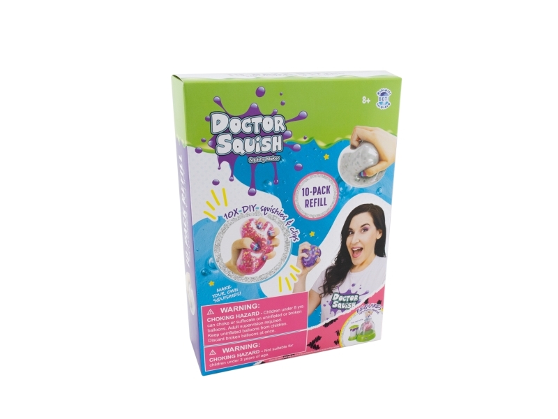 Doctor Squish - Squishy Maker Refill Pakke - 10 Balloner Og Klips