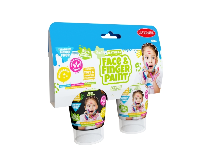 Boti Natural Face & Fingerpaint Tube - Blue and Pink 2x65ml