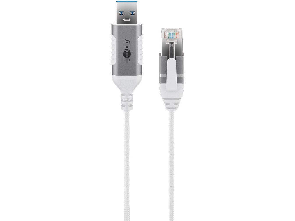 Goobay Ethernet-kabel USB-A 3.0 till RJ45 Slim 5 m - ansluter routermodem eller (74381)