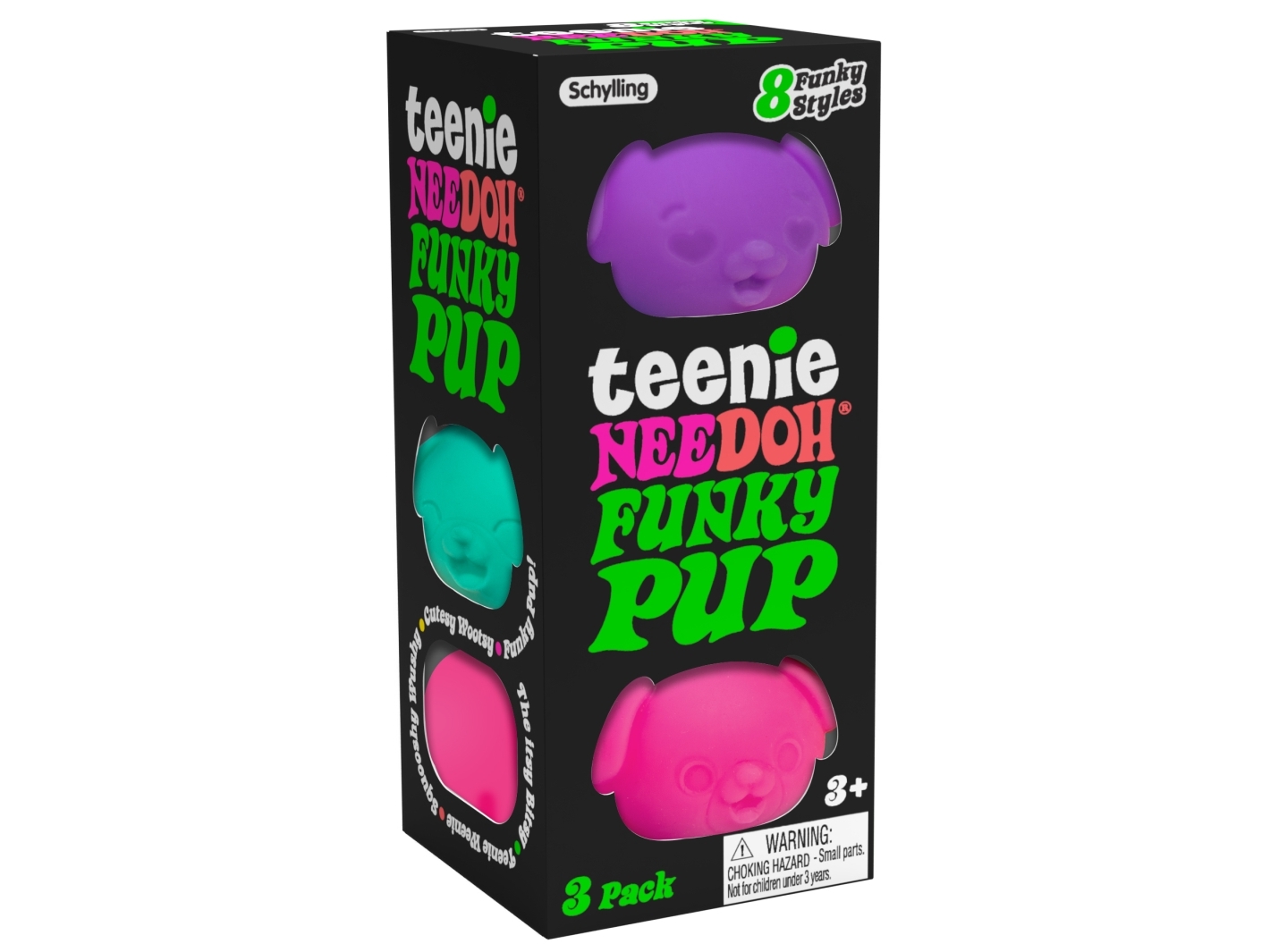 NeeDoh Teenie Funky Pups 3-Pack - assorted