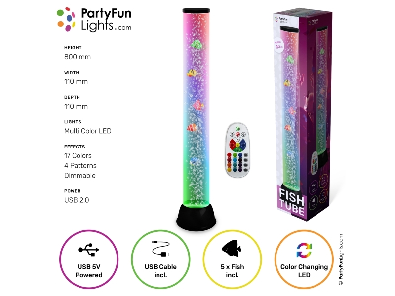 Party Funlight XXL Fish Tube Lamp H: 80cm