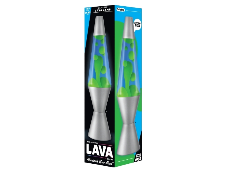 Lava® Lampe Grøn/Blå Sølv base 37cm