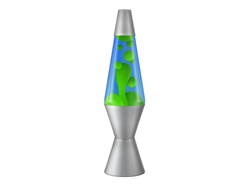 Lava® Lampe Grøn/Blå Sølv base 37cm