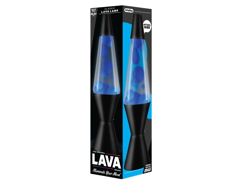 Lava Lamp Neon 37cm Blue/Clear Black Base