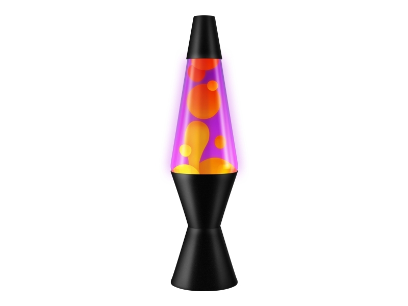 Lava Lamp 37cm Orange/Purple Black Base