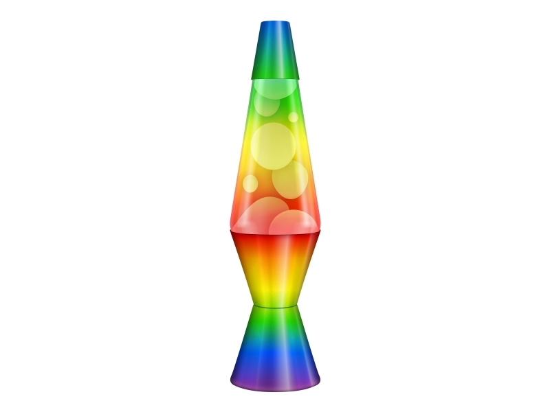 Lavazza - Lava Lampe - Hvid/3-farvet, Regnbue Base - 37 Cm
