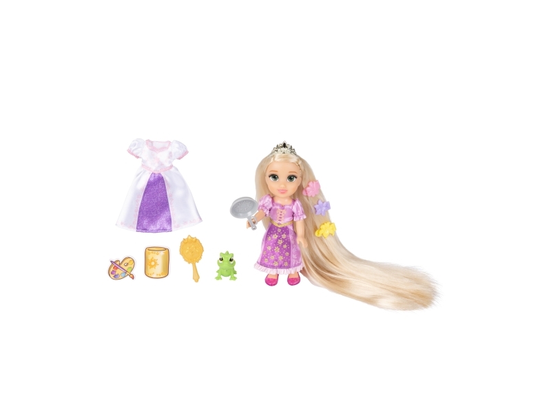 Jakks Pacific Mini Disney Tangled Rapunzel Puppe 16 Cm + Priedai
