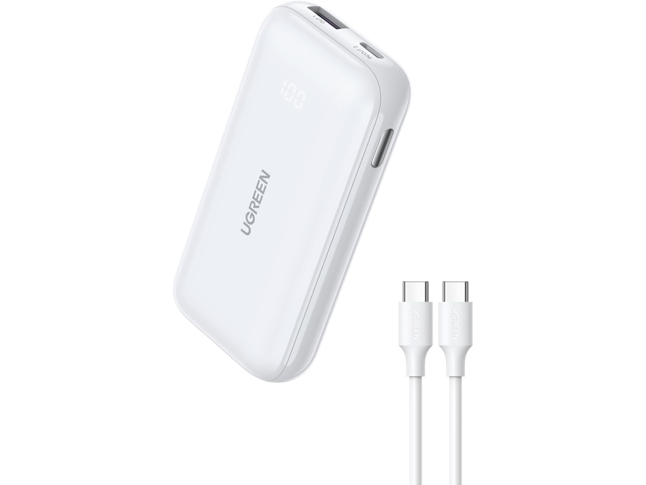 UGREEN 10000mah Two-Way Fast Charging Power Bank Powerbank - Hvid - 10000 mAh